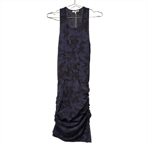 NWT - SUNDRY Knee Length Racer Back Tank Dress - Small - blue & black camo print - Picture 1 of 9
